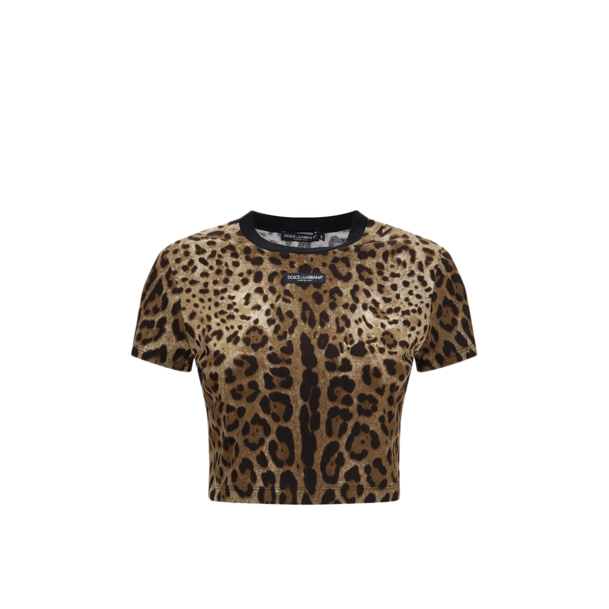 Leopard Print Cropped T Shirt