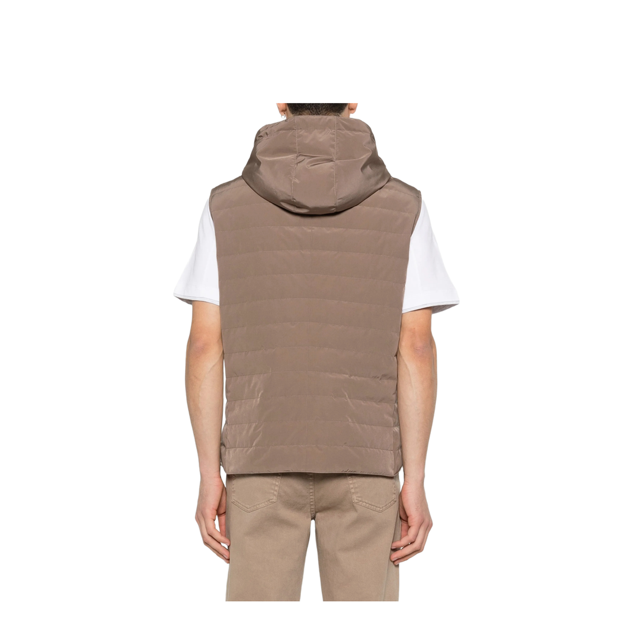 Hooded Vest Brown