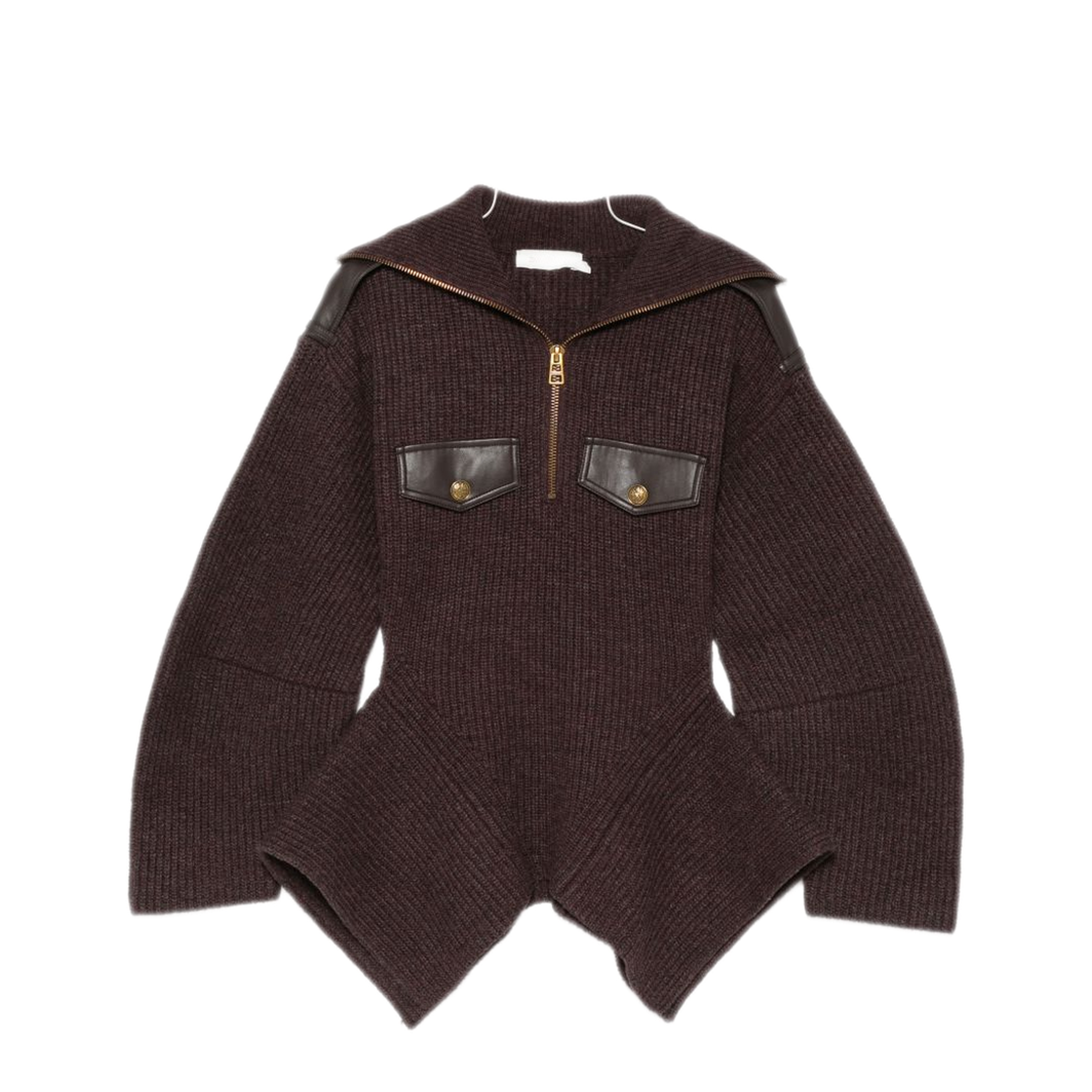 MAYFEYR - Zimmermann - Brown Ribbed Knit Sweater - 9557TF261CHO