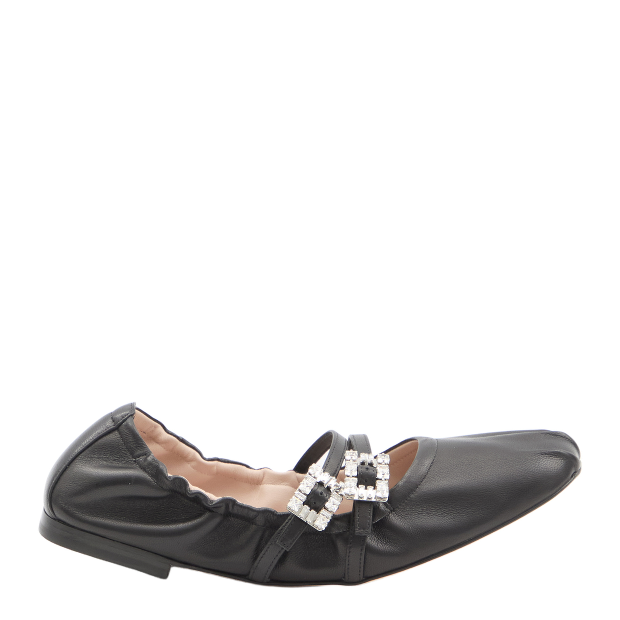 Nappa Ballet Flats with Strass Buck