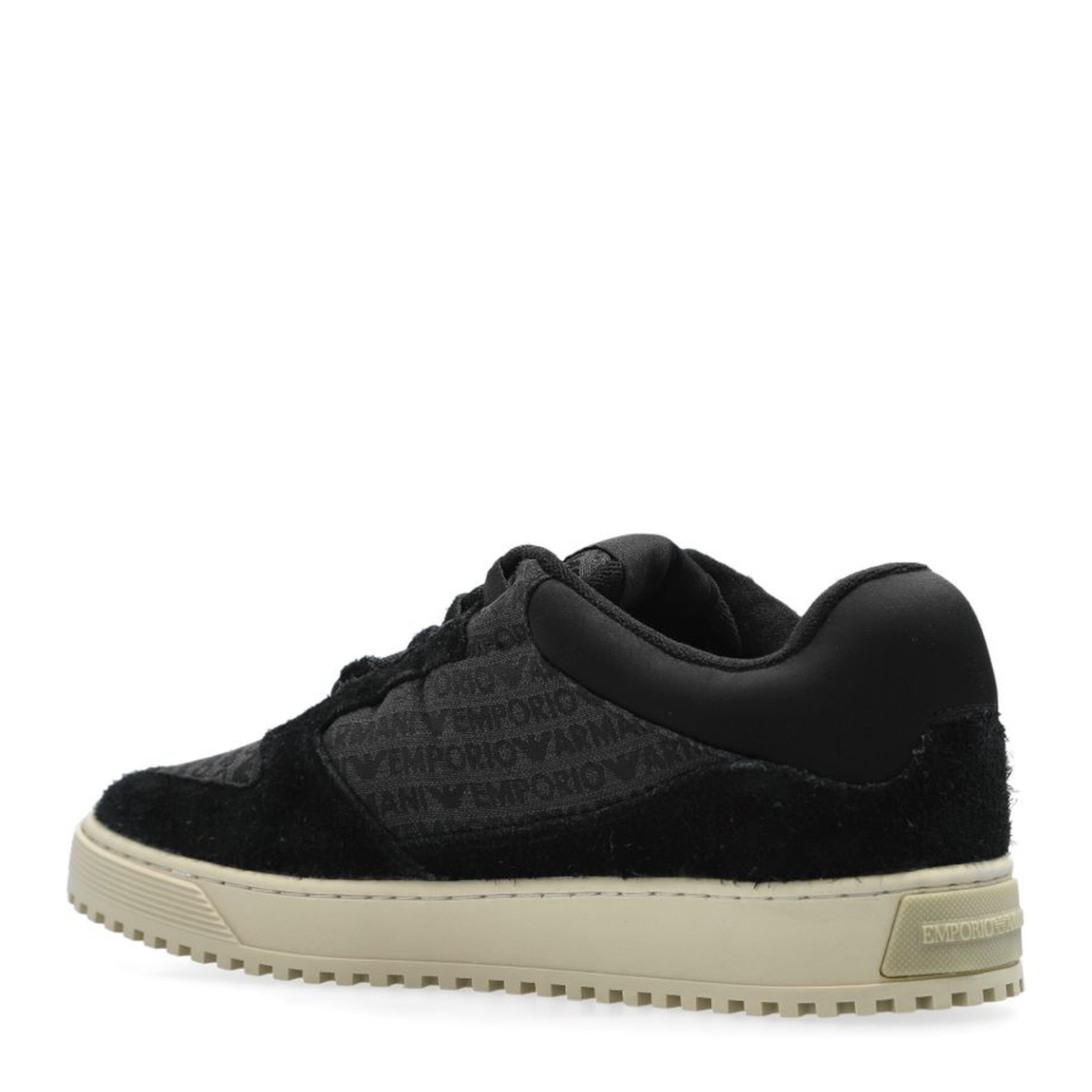 Sneakers in Suede and Jacquard with Logo Lettering