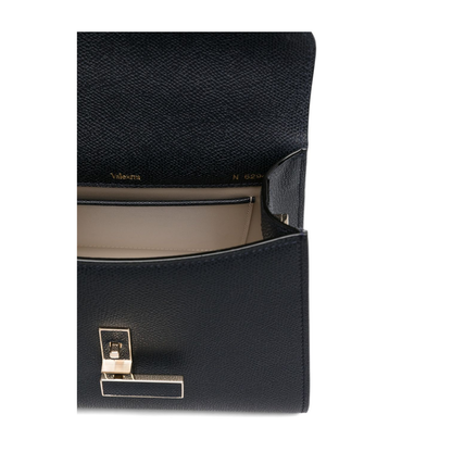 Teal Blue Leather Mini Top Handle Bag