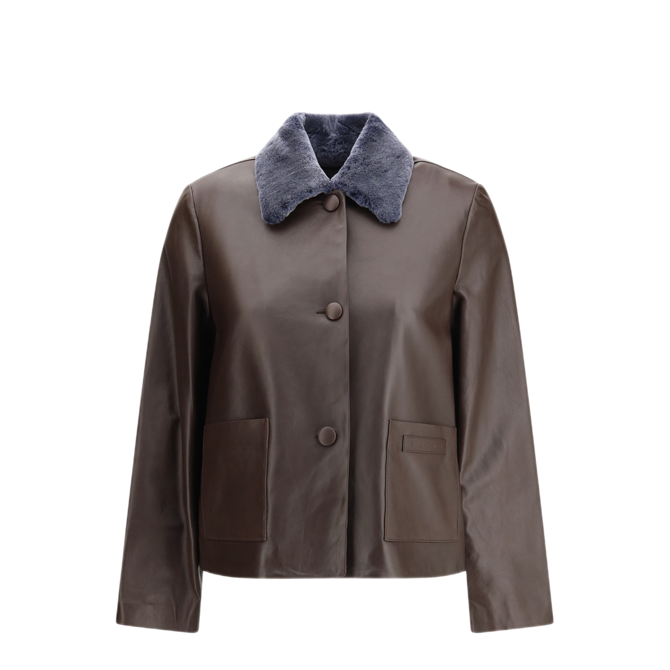 MAYFEYR - Marni - Leather Jacket With Shearling Collar - GIMX0314QUULA73600M75