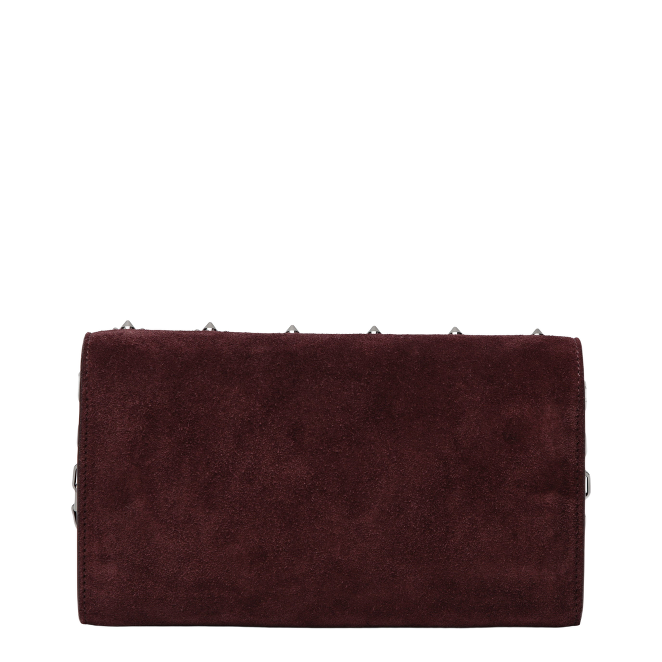 MAYFEYR - Christian Louboutin - Paloma Studded Suede Wallet On Chain Burgundy - 3255232LE8648