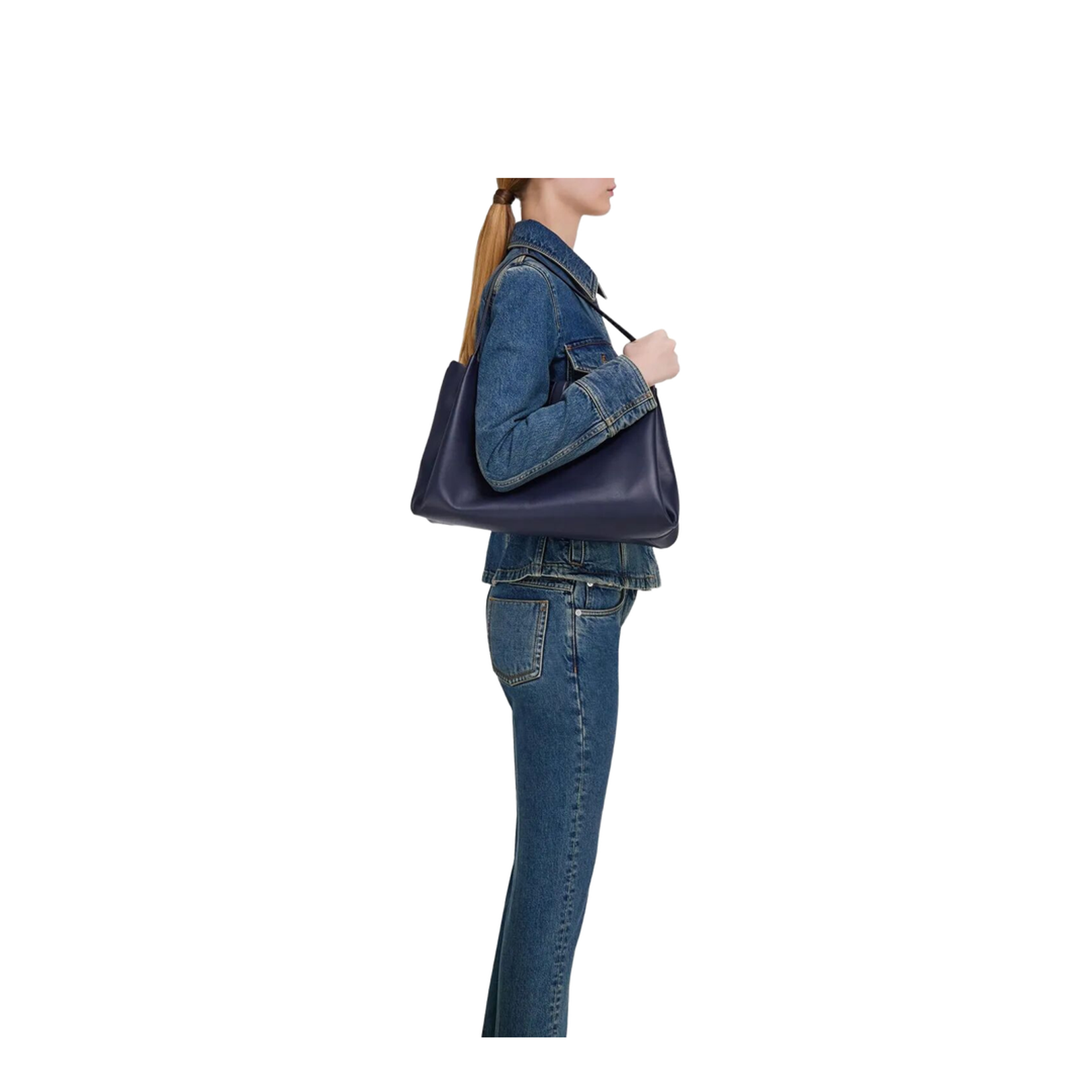 Large Leather Softened Tote Bag