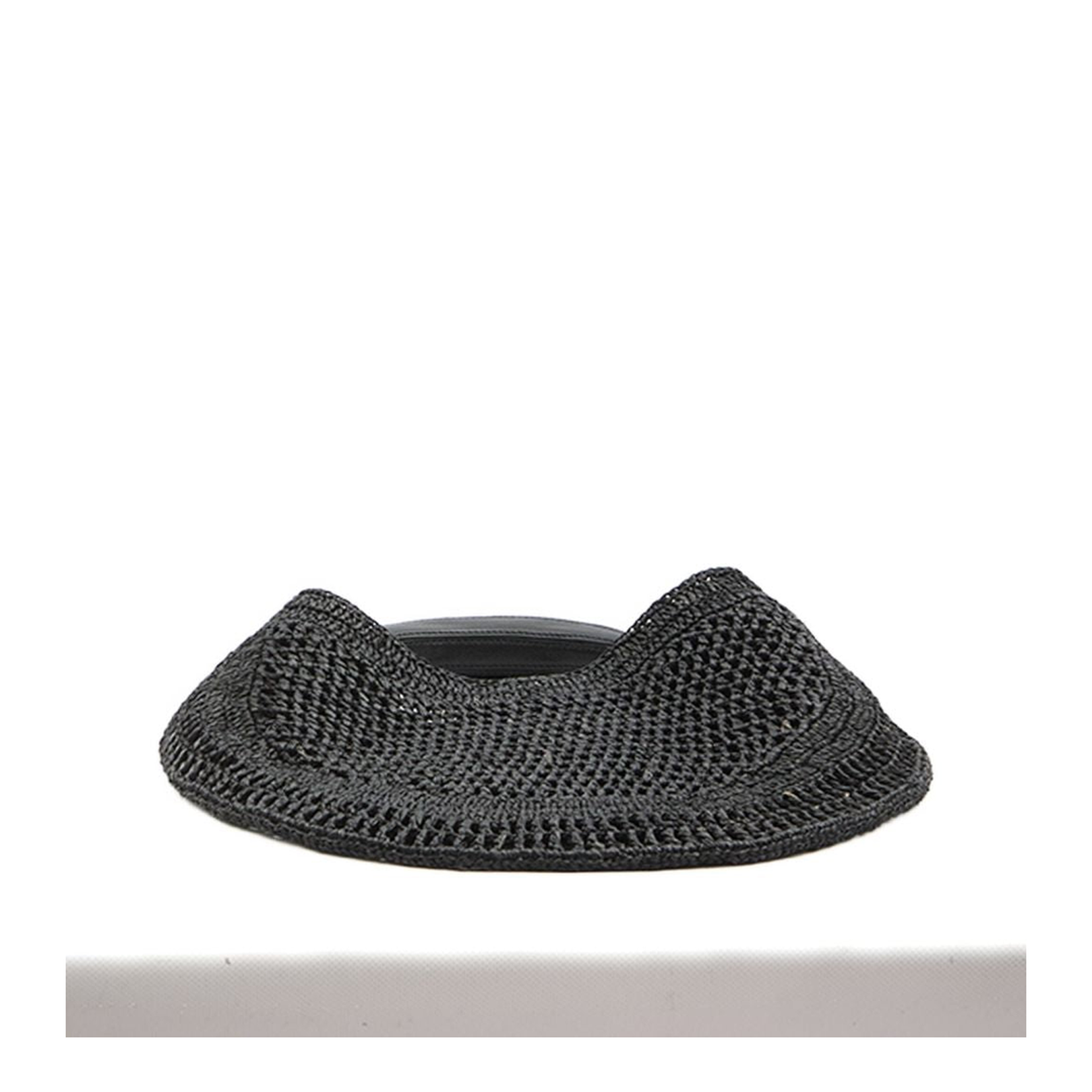 Black Woven Raffia Handbag