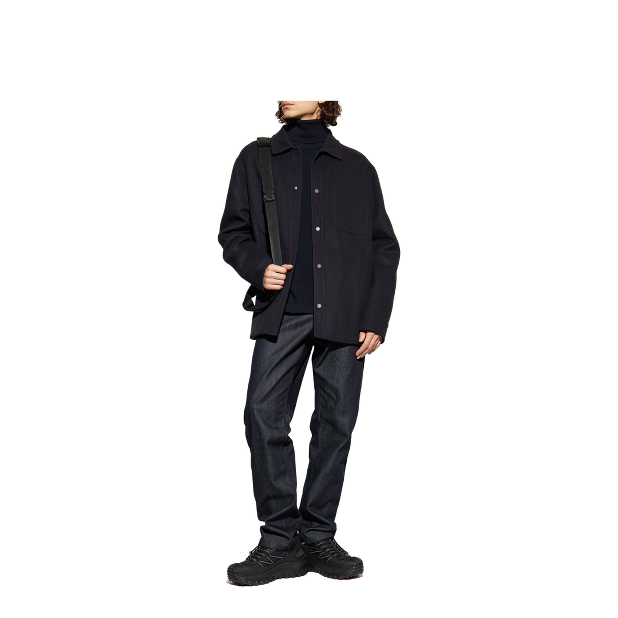 Navy Blue Tagnit Reversible Wool Shirt Jacket