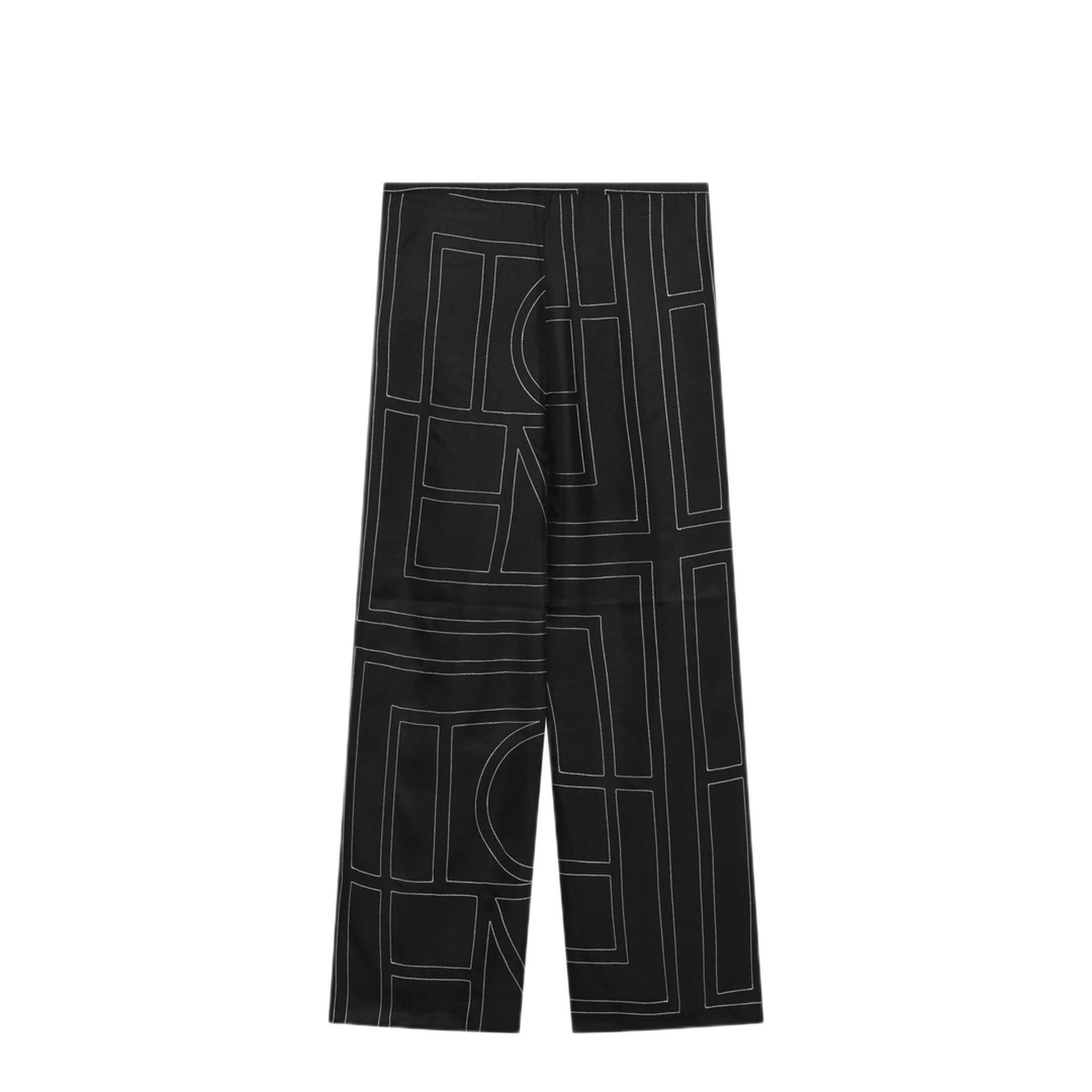 MAYFEYR - Toteme - Black Monogram Silk Pajama Trousers - 213-255707925