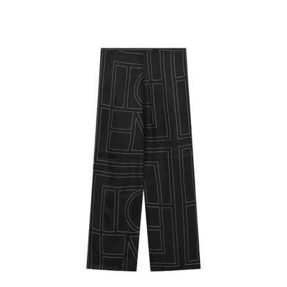 MAYFEYR - Toteme - Black Monogram Silk Pajama Trousers - 213-255707925