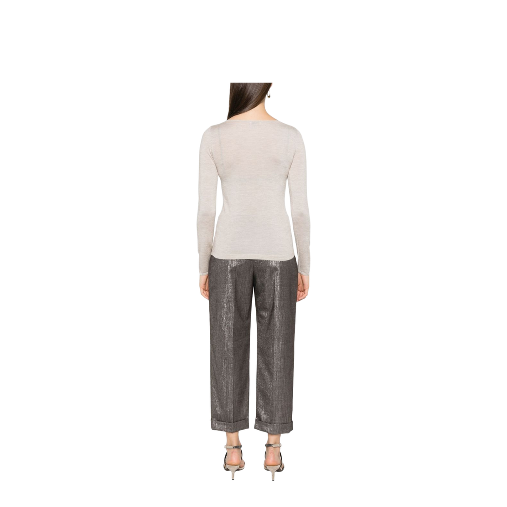 Cashmere-Silk Blend Sweater Beige