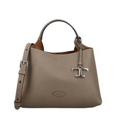 T Timeless Micro Calf Leather Tote Bag - Taupe
