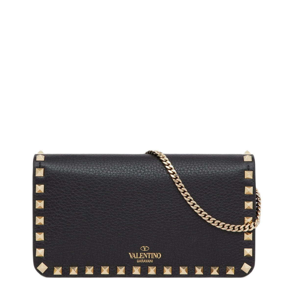 Pouch With Black Rockstud Chain