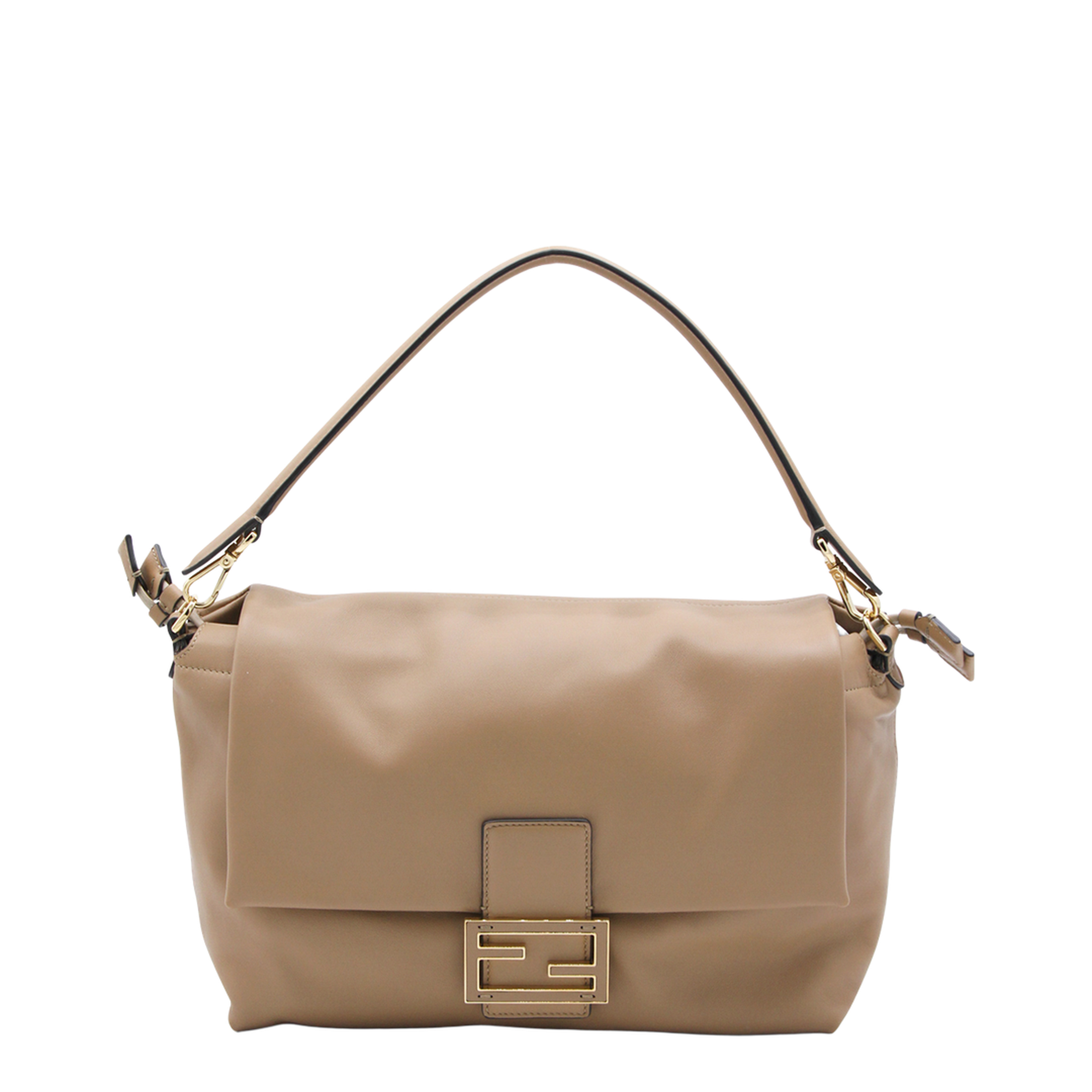 Baguette Large Leather Top Handle Bags - Brown