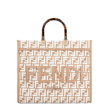 Sunshine Medium Jacquard Handbags - Beige