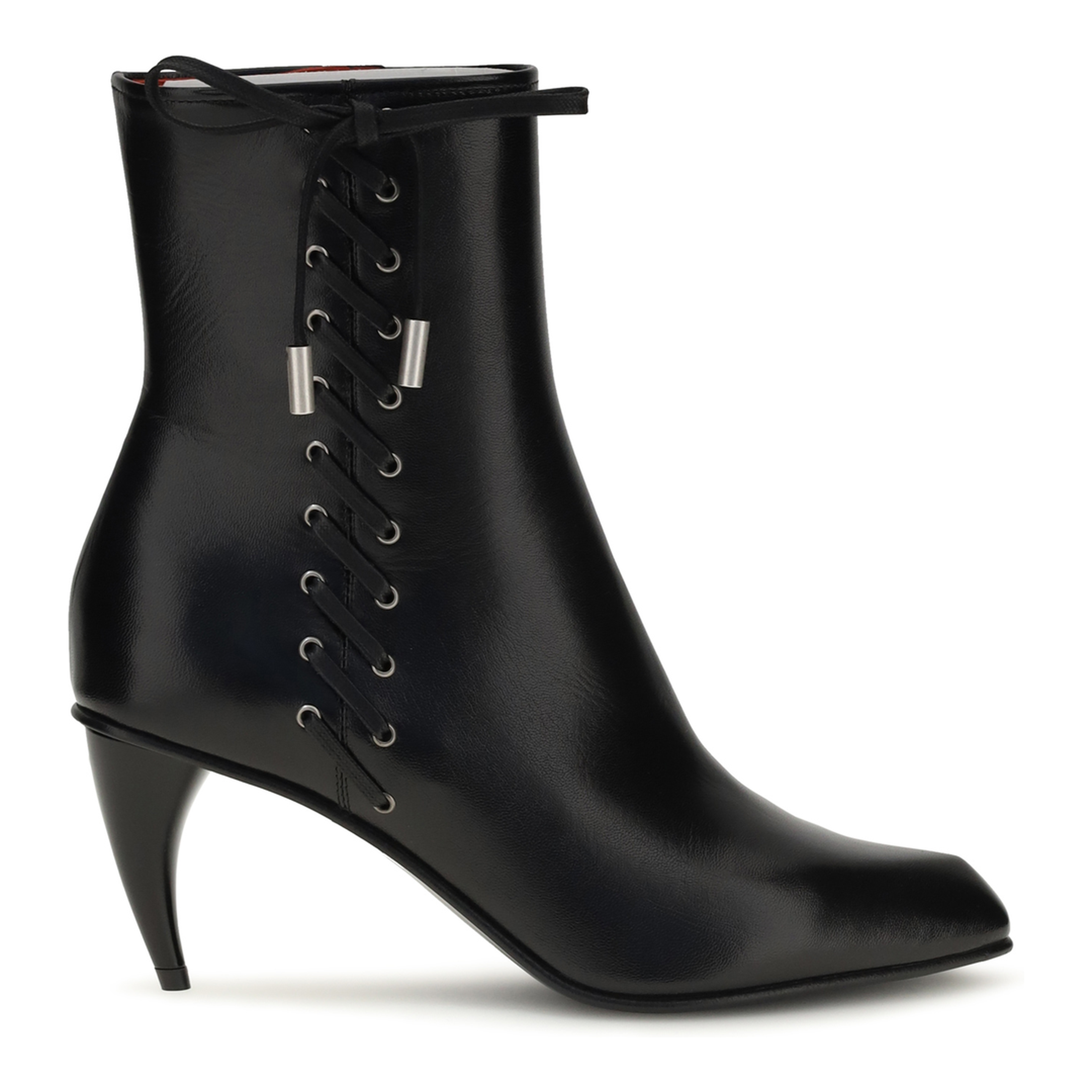 MAYFEYR - Alexander Mcqueen - Curved-Heel Ankle Boots With Side Lacing - 874555WHAFT