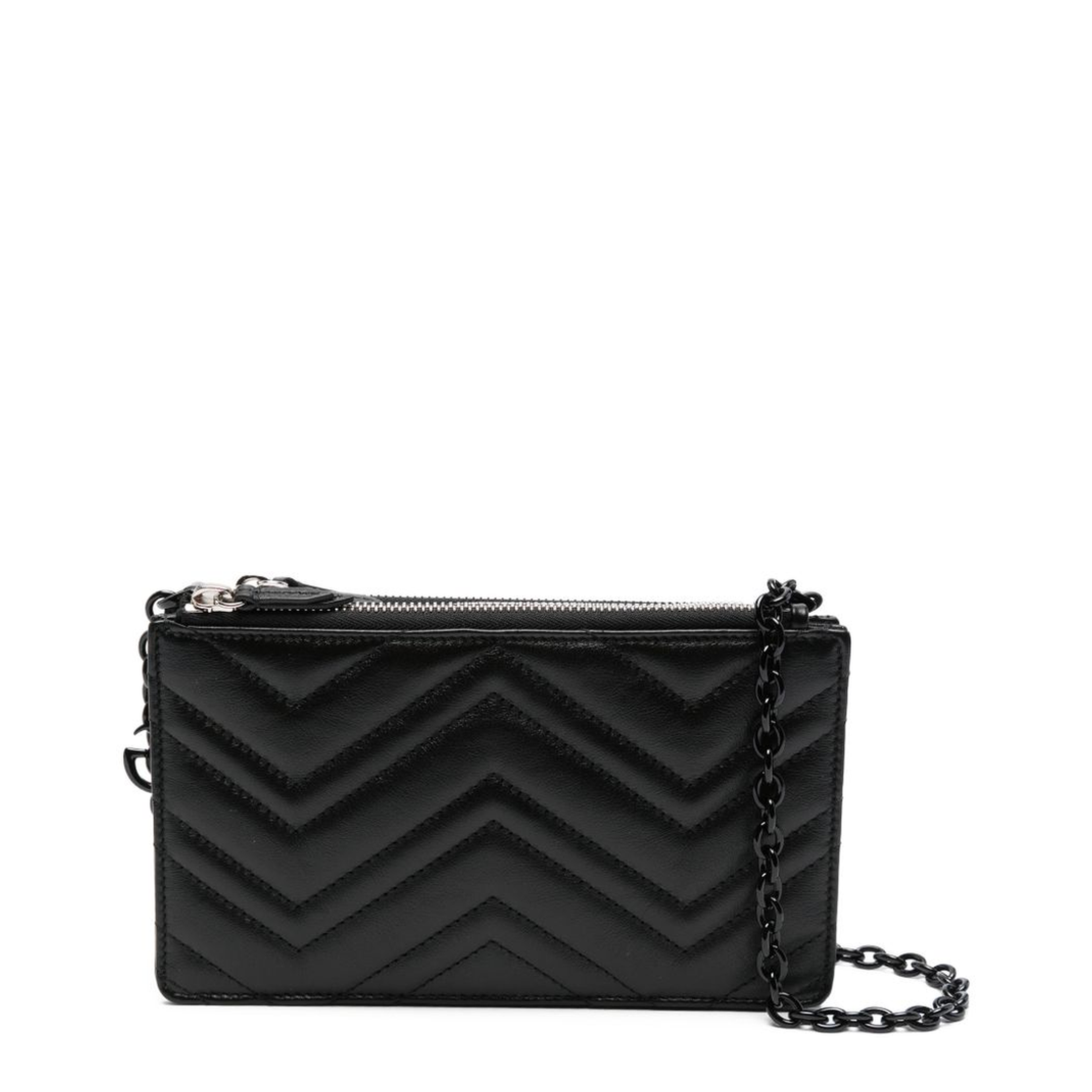 GG Marmont Mini Calfskin Leather Shoulder Bag - Black