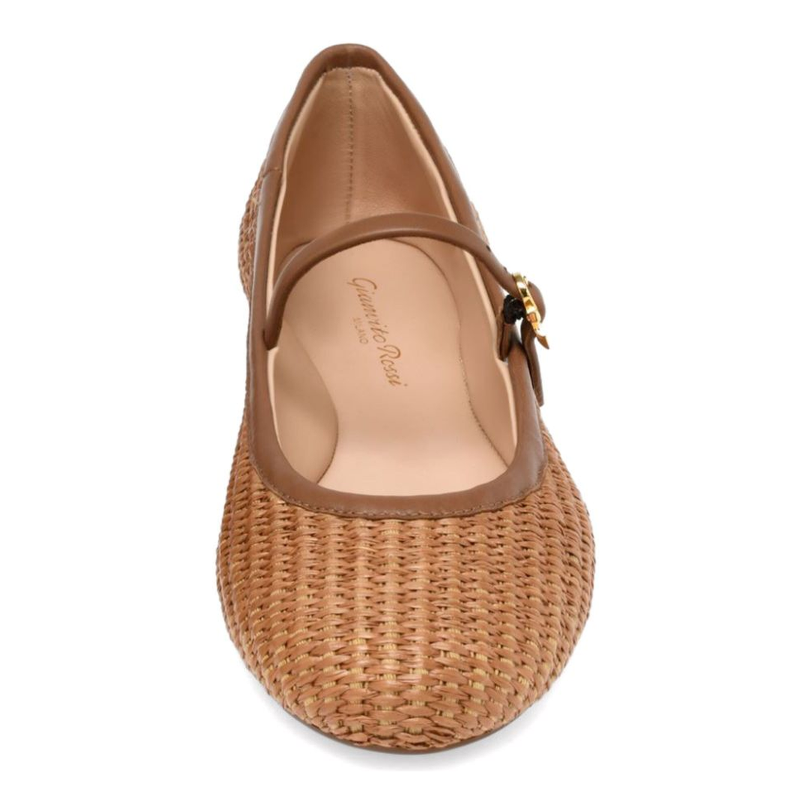 Raffia Leather Slip-On Flats