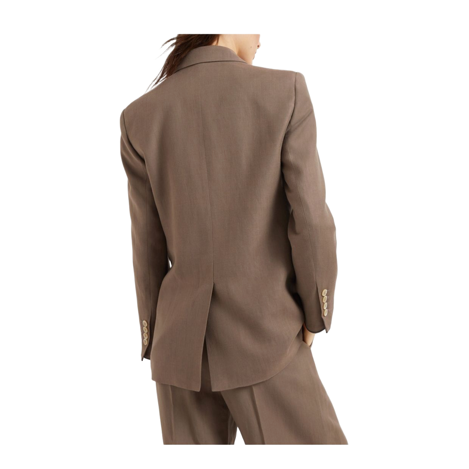 Double-Breasted Linen Blend Jacket