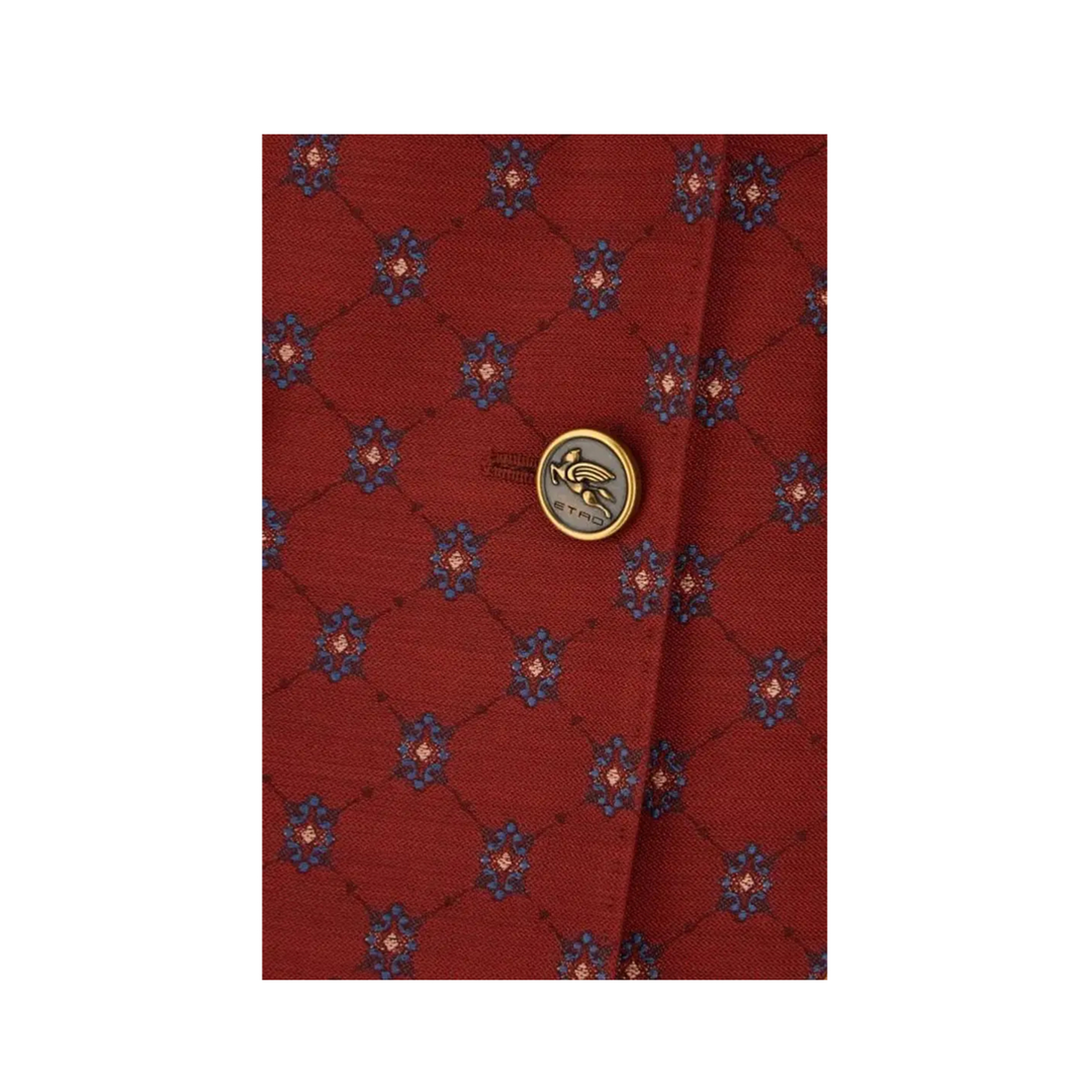 Paisley Print Double Breasted Blazer Red