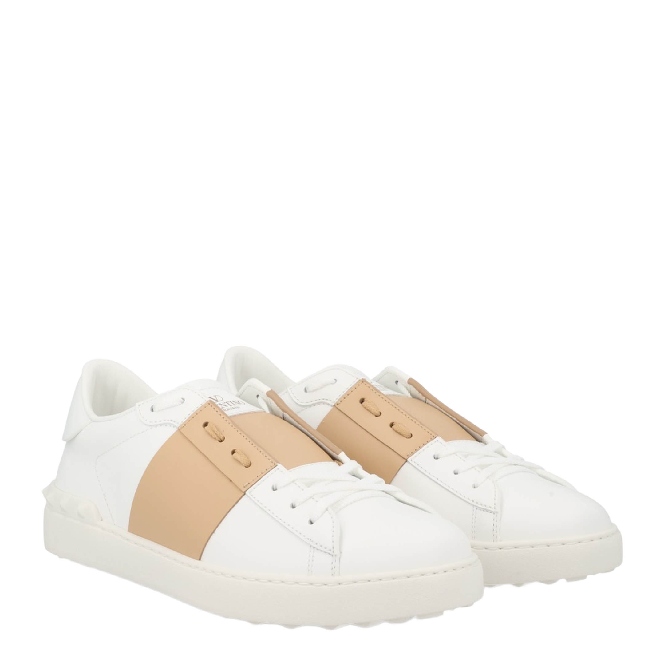 Open Sneaker in Smooth Leather - White