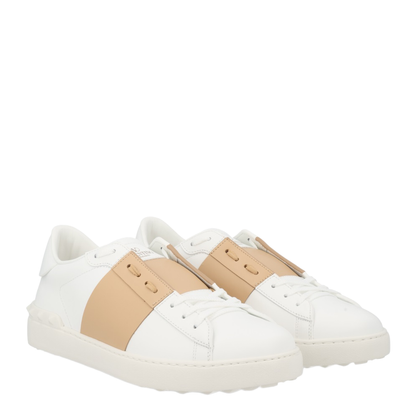 Open Sneaker in Smooth Leather - White