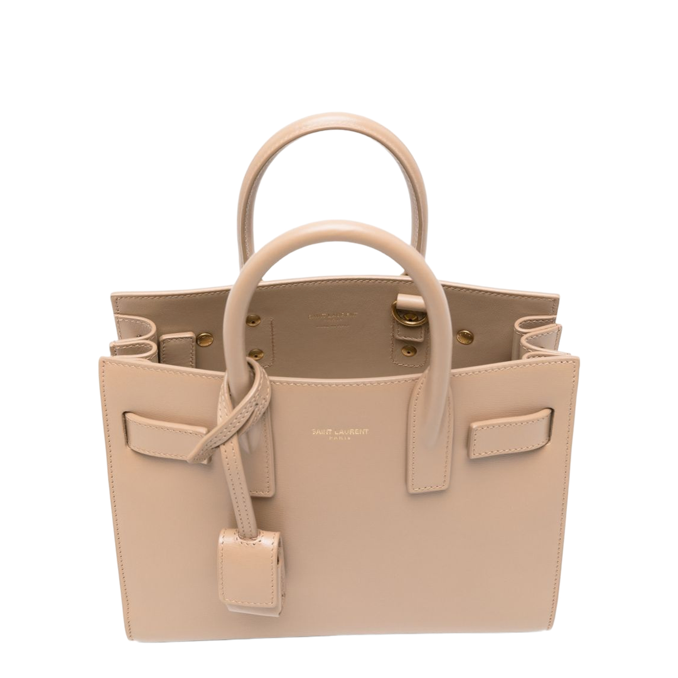 Sac de Jour Nano Smooth Leather Top Handle Bag - Beige
