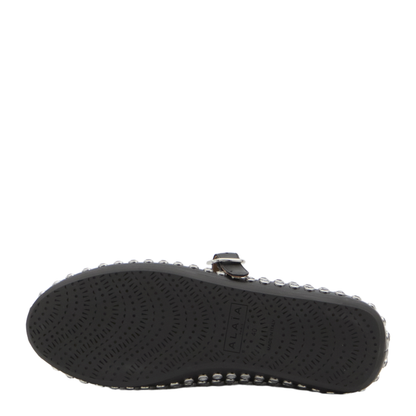 Noir Strass Lambskin Ballet Flats