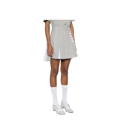 Pleated Tweed Skirt