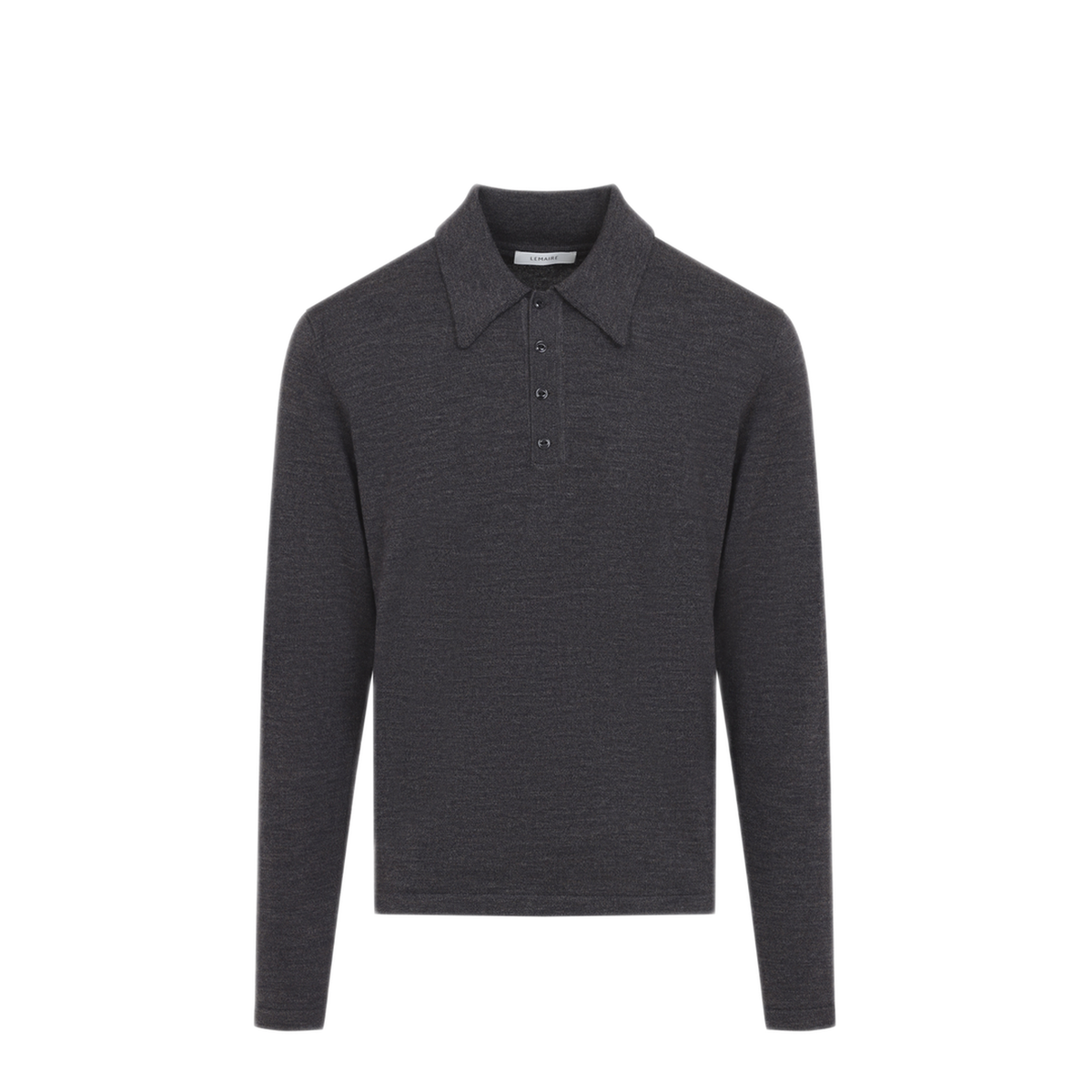 Ecorce Mouliné Wool Long-Sleeve Polo