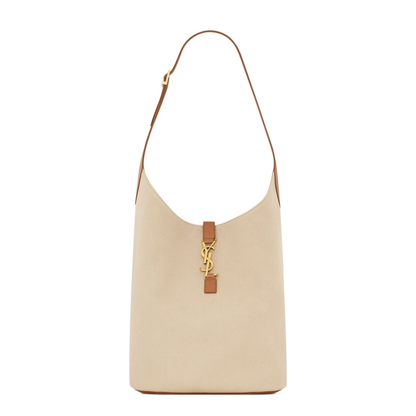 Hobo Bag in Canvas and Leather