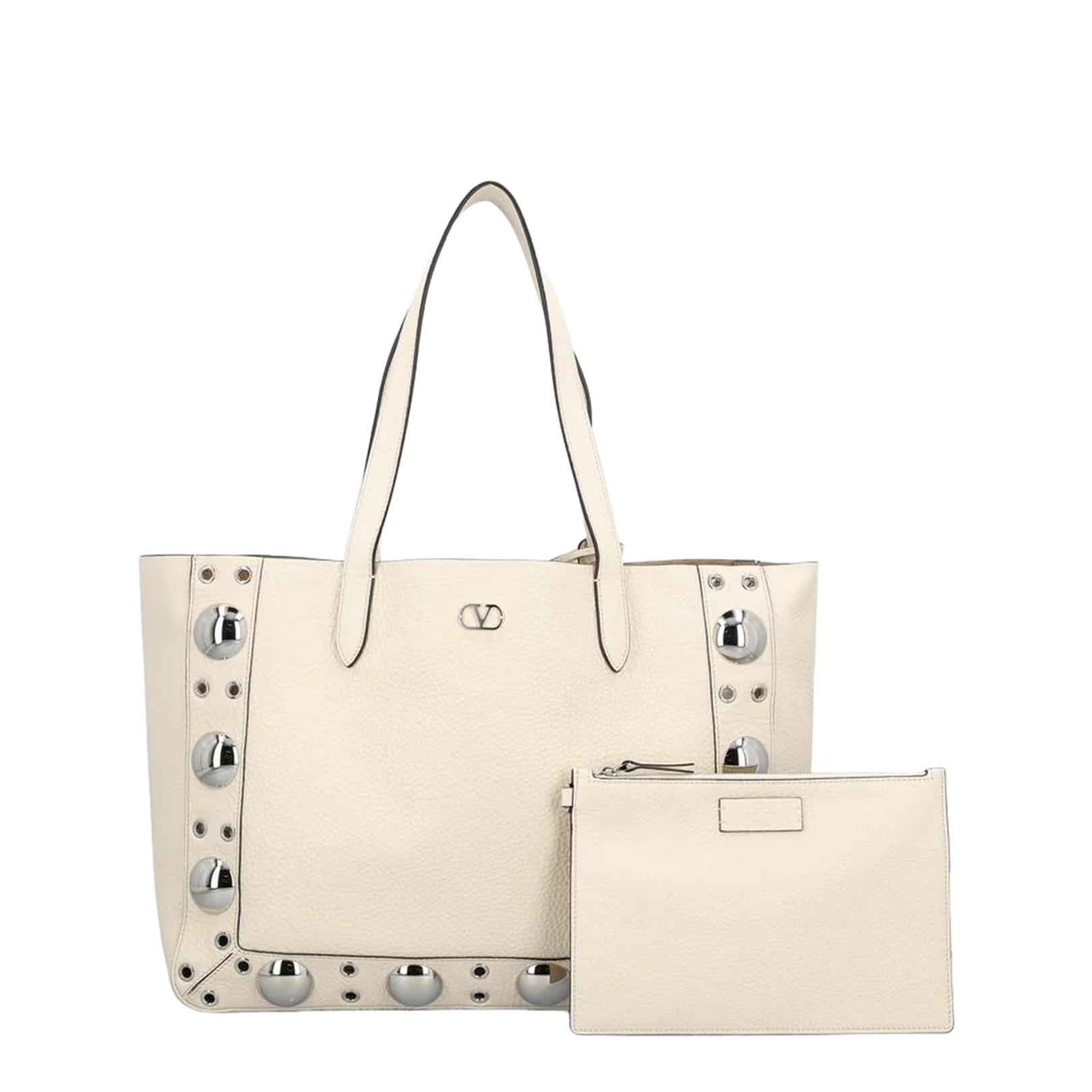 Calfskin Leather Bag with Removable Pouch