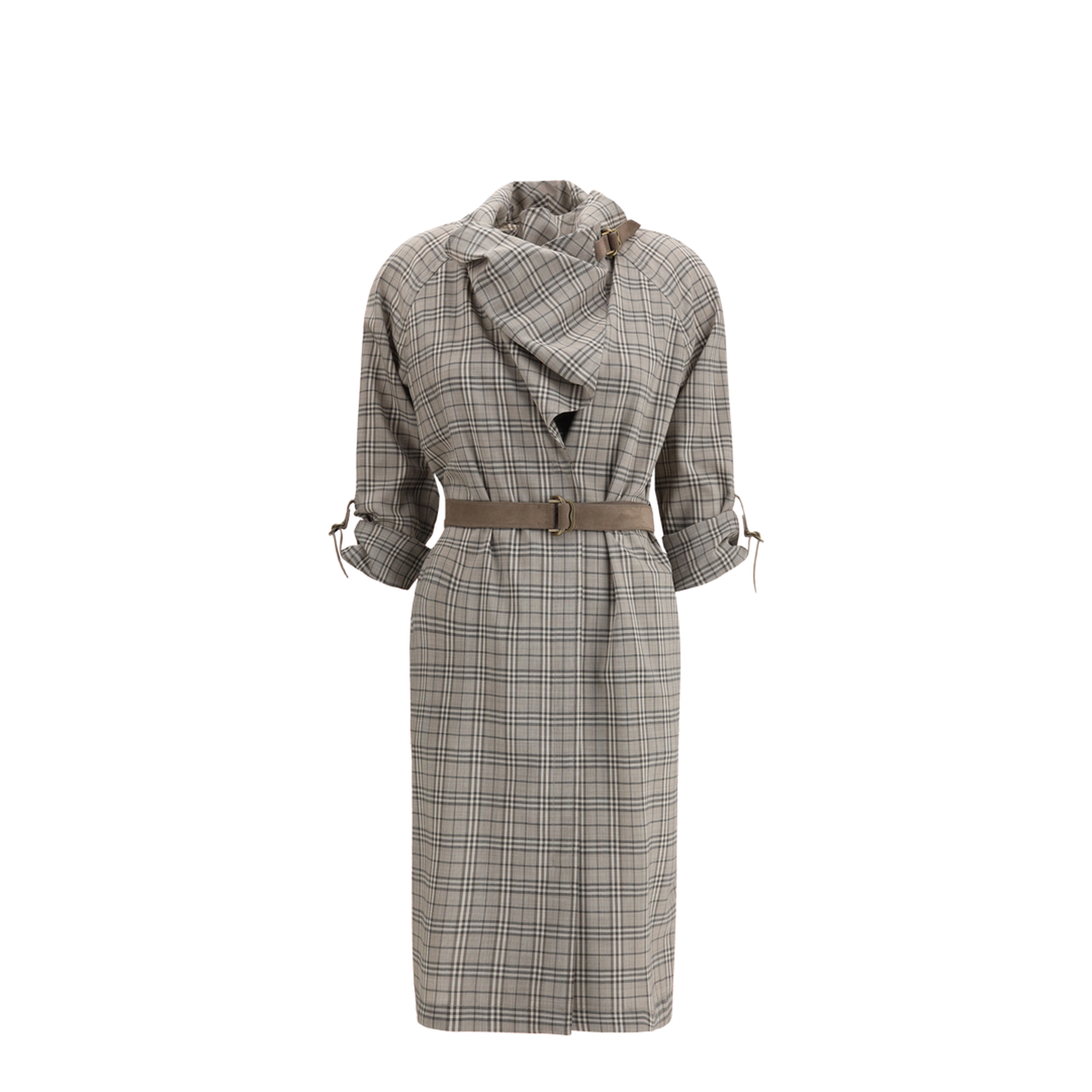 MAYFEYR - Burberry - Wool Check Dress With A Shawl Collar - 8118175