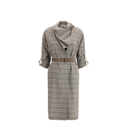 MAYFEYR - Burberry - Wool Check Dress With A Shawl Collar - 8118175
