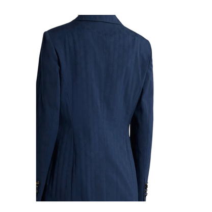 Stretch Cotton Jacquard Jacket - Blue
