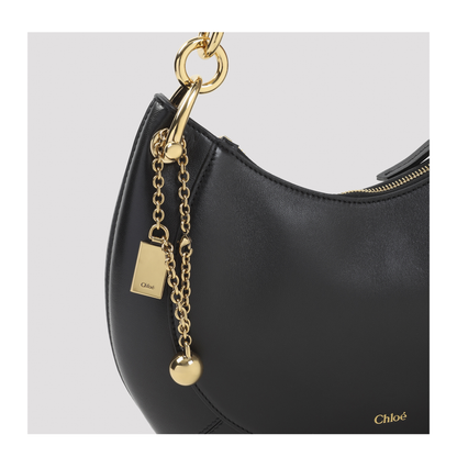 Banana Small Lambskin Hobo - Black