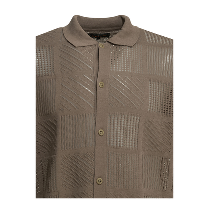 MAYFEYR - Beams Plus - Textured Knit Button Down Polo Shirt - 3802006815620