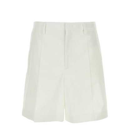 White Cotton Bermuda Shorts