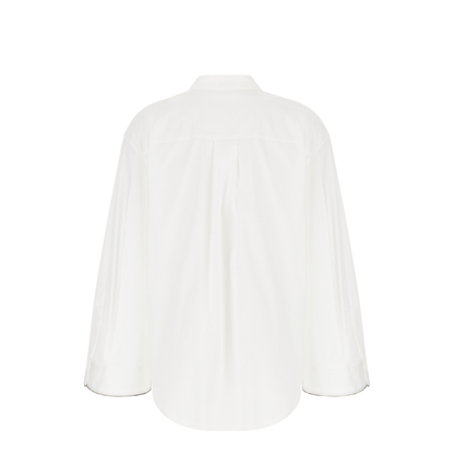 Shiny Cuff Detail Cotton Shirt