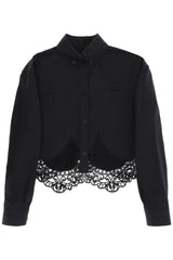 Burberry cropped shirt with macrame lace insert