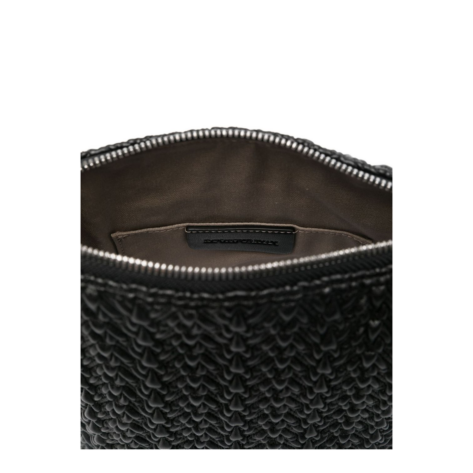 Small Embossed Leather Hobo Bag Black