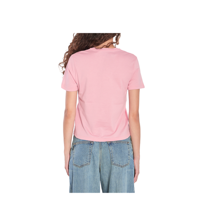Cotton Jersey T-Shirt with Print in Pink