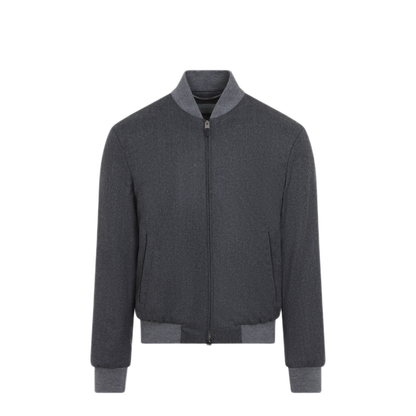 MAYFEYR - CANALI - Charcoal Grey Bomber Jacket - O41103SG03516111