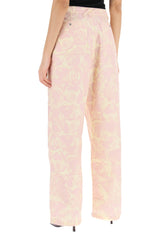 Burberry "rose print canvas workwear pants"