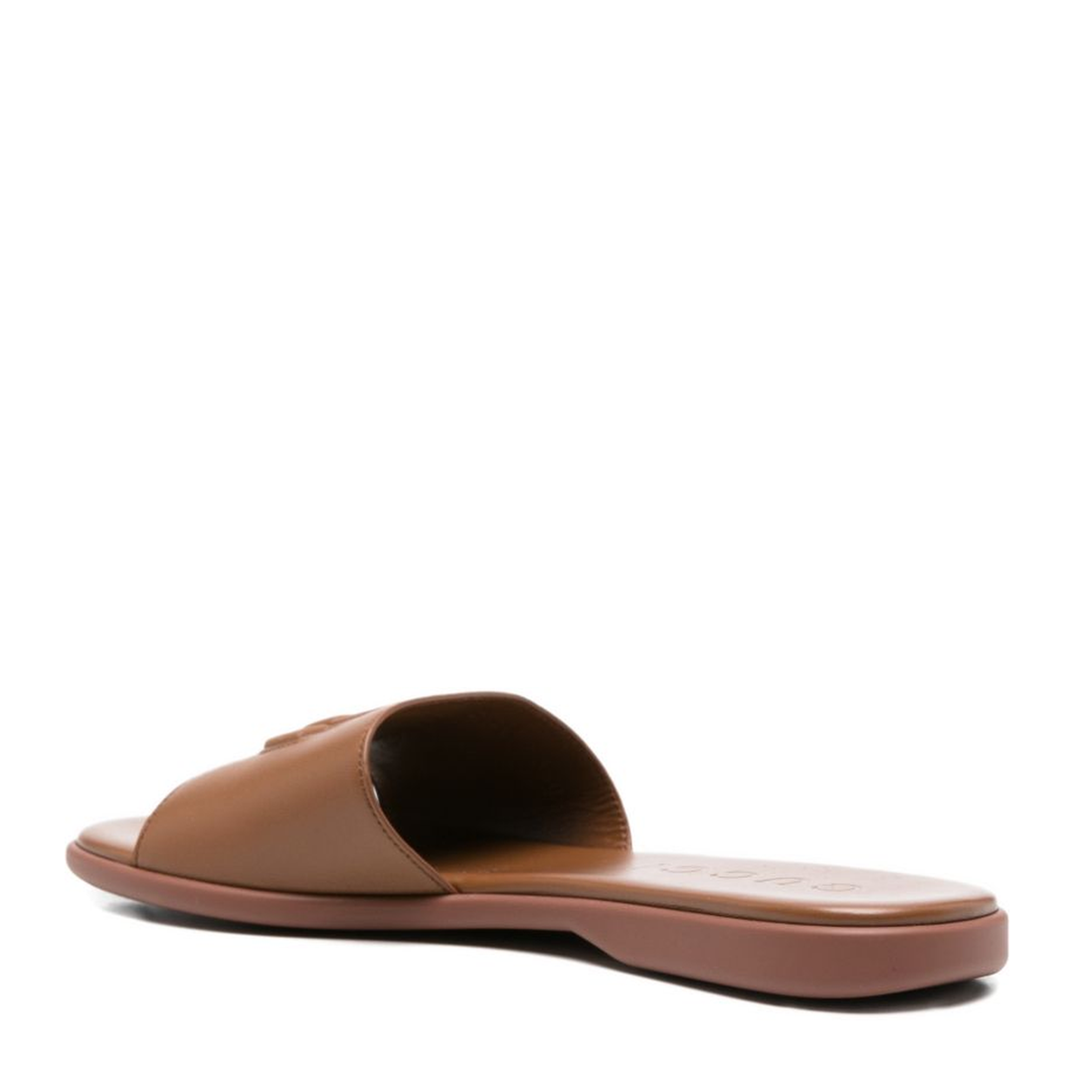 MAYFEYR - Gucci - Slide Sandal With Double G In Brown Leather - 874910AAGT42535