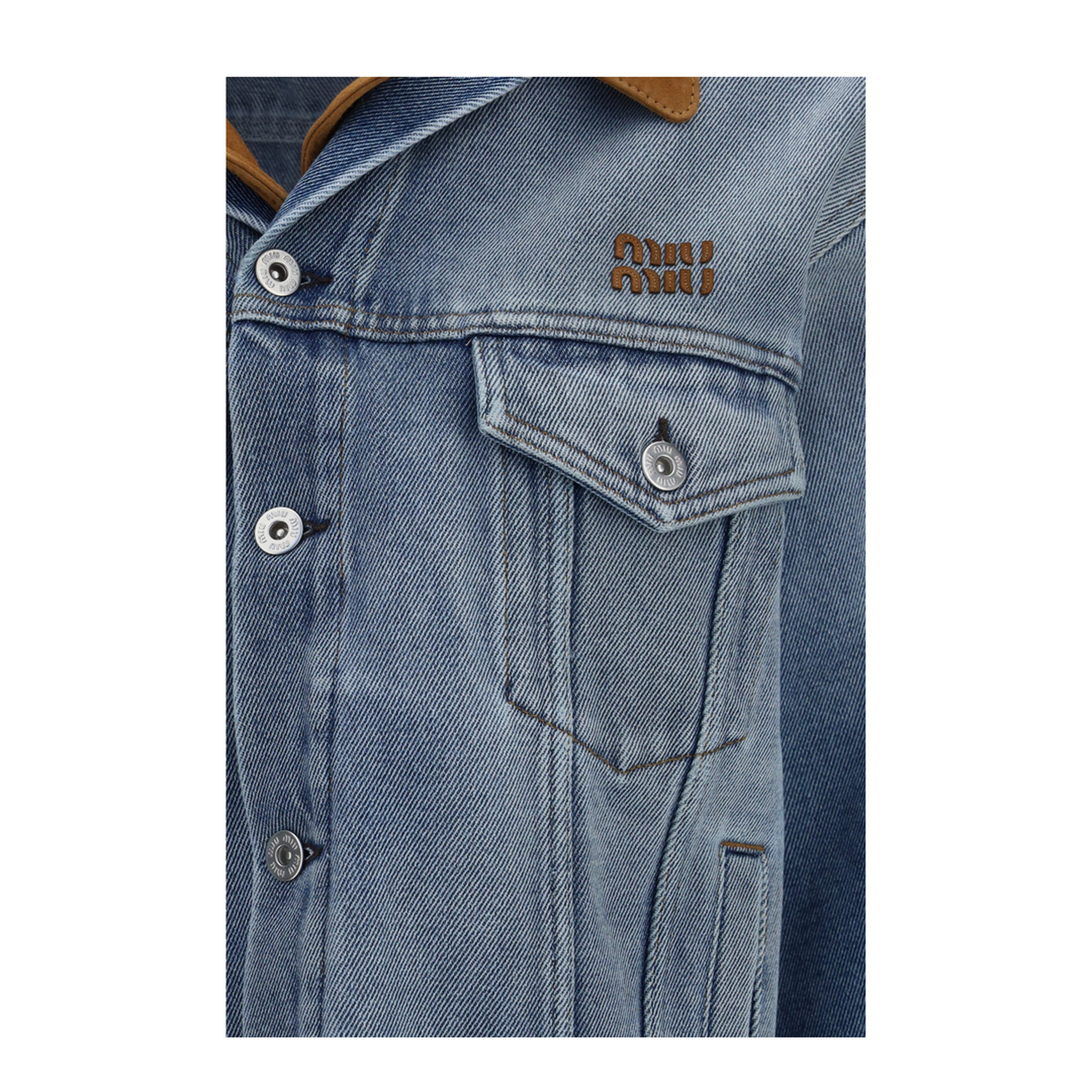 MAYFEYR - Miu Miu - Washed Denim And Suede Jacket - GWB313SOOO196Y