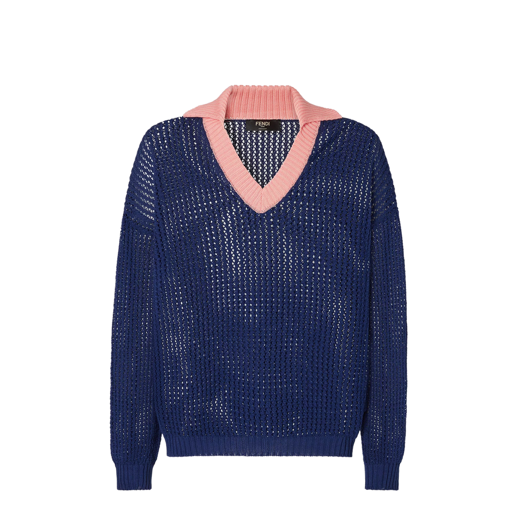 Blue And Pink Cotton Jumper