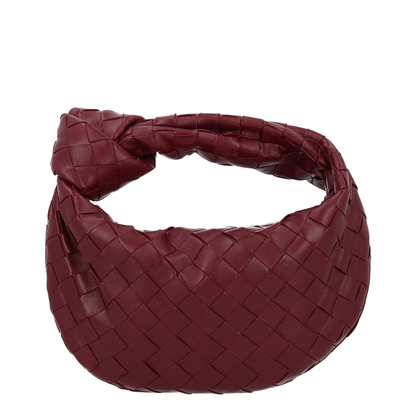 Mini Jodie Leather Top Handle Bag - Red