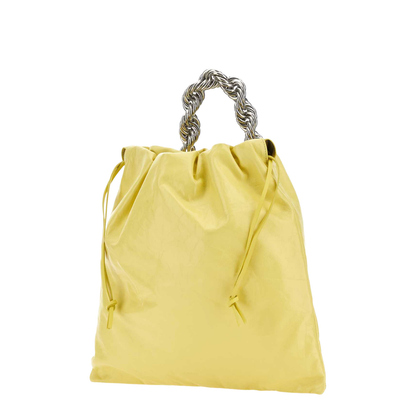 Yellow Leather Bucket Bag