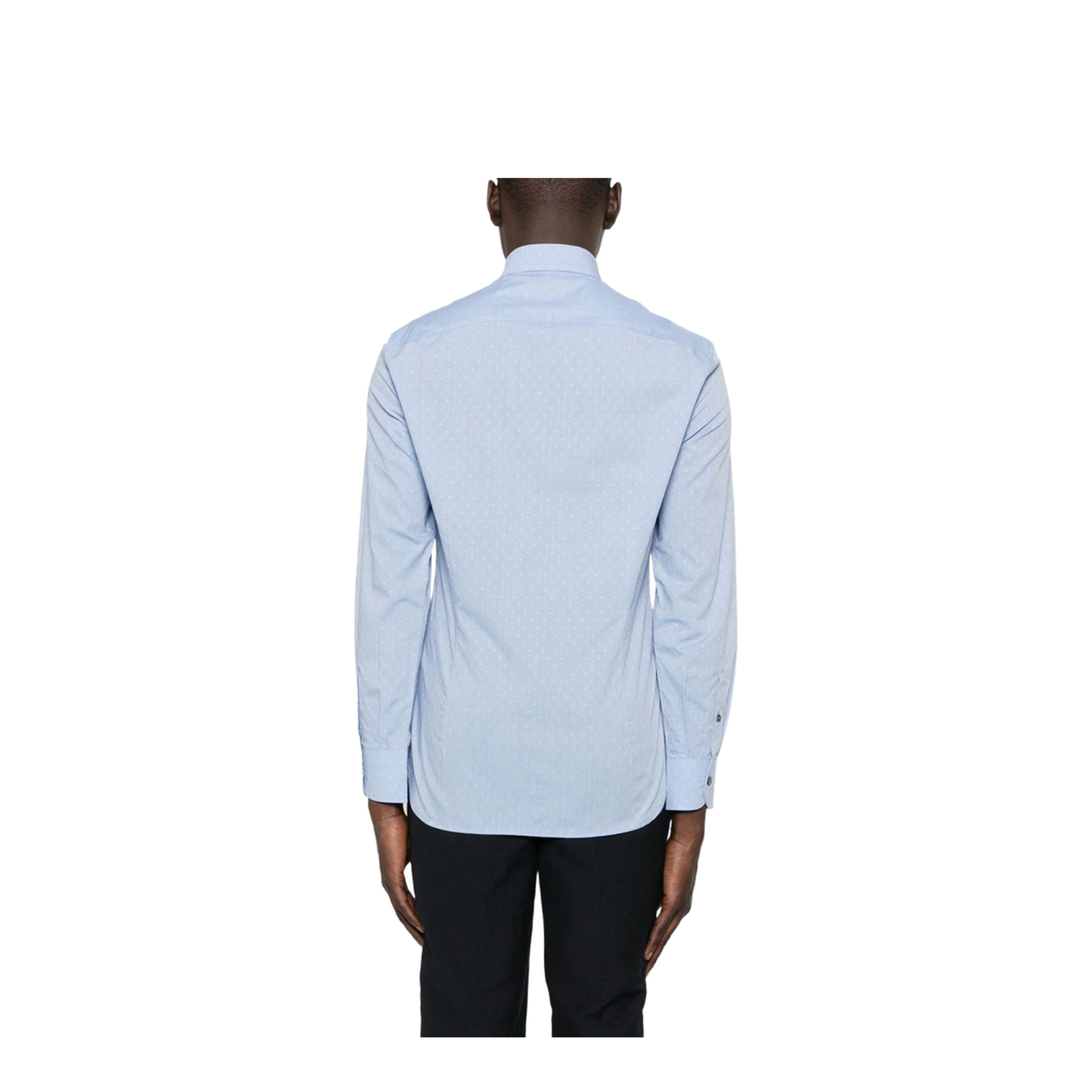 Cotton Shirt with All-Over Jacquard Logo