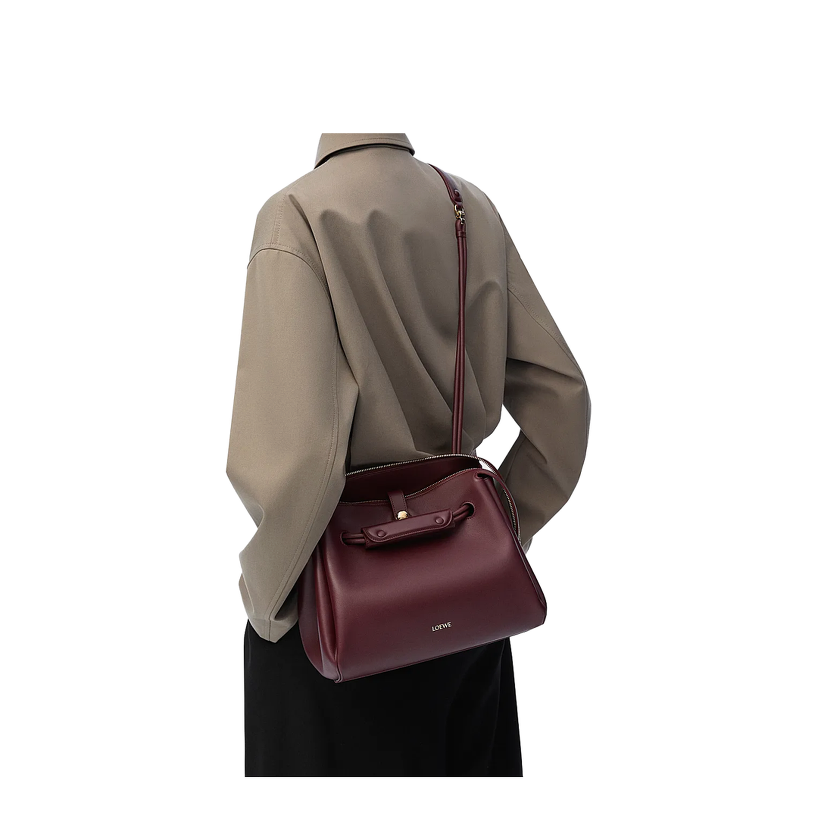 Puzzle Fold Pouch in Shiny Nappa Calfskin